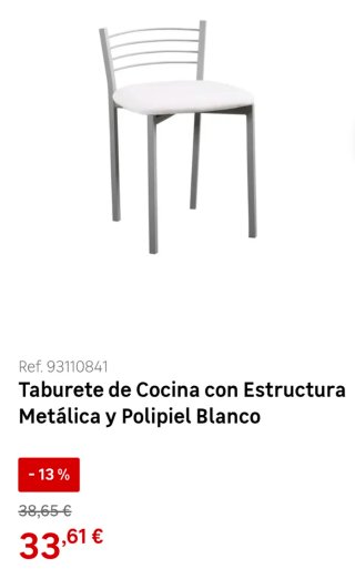 Taburete de cocina con asiento de polipiel