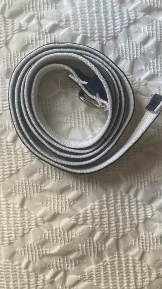 Cinturón de piel azul marino 129 cm