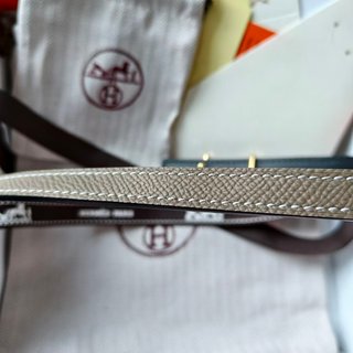 Cinturón Hermès gris elefante talla85