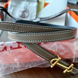 Cinturón Hermès gris elefante talla85