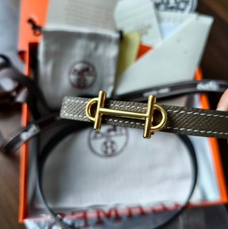 Cinturón Hermès gris elefante talla85