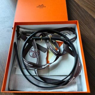 Cinturón Hermès gris elefante talla85