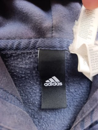Chaqueta Adidas Azul y Gris con Capucha