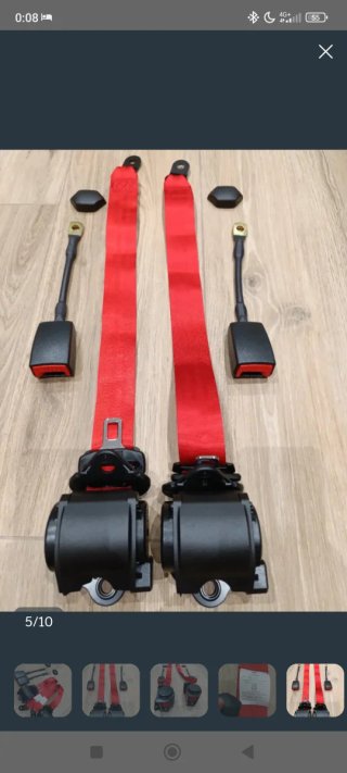 Cinturones Seat 124 Rojos