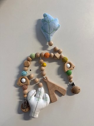 Baby Pacifier Clips, 12 Pieces Wooden Dummy Clips