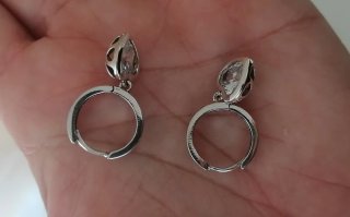 Orecchini Cuori Pendenti Argento S925 con zirconi