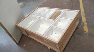 Caja de madera para embalaje de piezas