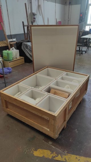 Caja de madera para embalaje de piezas