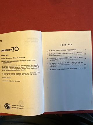 Libro tesis sobre Feuerbach y otros escritos filos