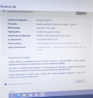 PC Oficina i5 RGB Teclado y Ratón