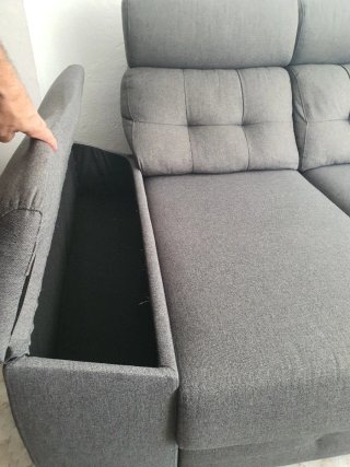 Sofá 3 plazas gris versátil