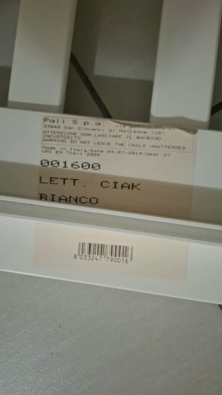 Culla Pali bianca con ruote