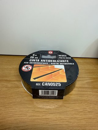 2 Rollos Cinta Antideslizante Negra 5m x 25mm