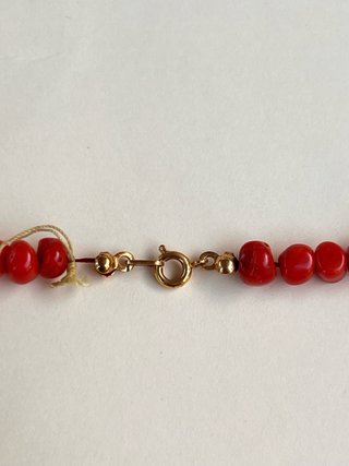 Collar Coral Rojo Barroco Antiguo Vintage
