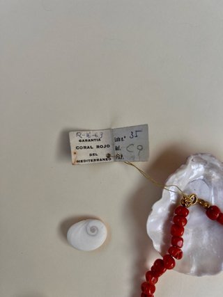 Collar Coral Rojo Barroco Antiguo Vintage