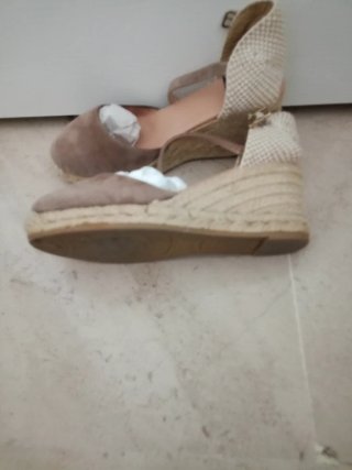 Cuñas alpargatas esparto beige y marrón