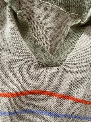 Jersey beige rayas naranja y lila