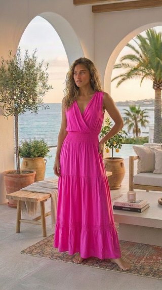 Vestido Largo Fucsia Rui Xin Talla L