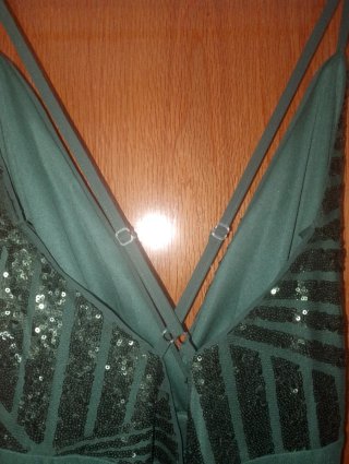 Vestido de fiesta verde lentejuelas