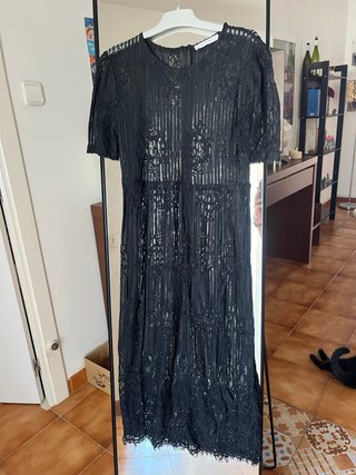 Vestido largo encaje negro verano