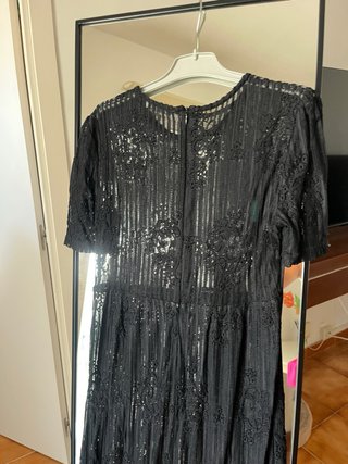 Vestido largo encaje negro verano
