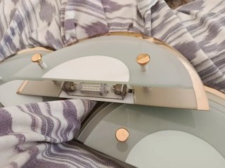 Aplique de pared y lámpara techo, dorado y transpa