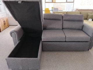 Sofá Cama Chaise Longue Gris