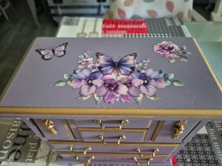 Joyero Morado y Dorado