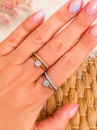 Anillo dorado o plateado talla 17,3