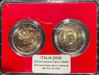 Monedas Italia 2026 Conmemorativas
