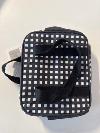 Borsa a quadri nera e bianca