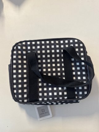 Borsa a quadri nera e bianca