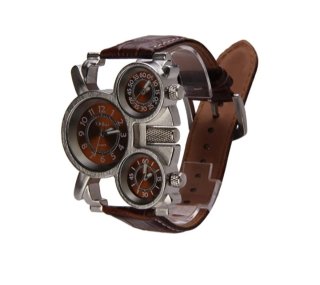 Reloj Oulm Hombre Negro/Plata