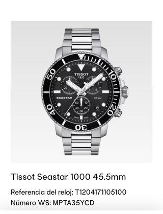 Tissot Seastar 1000 45mm - Reloj de Buceo