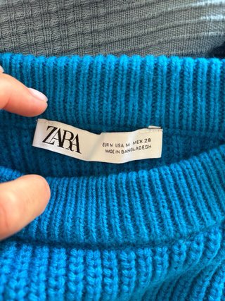 Jersey Zara Turquesa Manga Larga