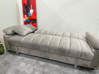 Sofá Cama Gris Terciopelo