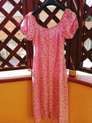 Abito midi floreale Shein rosa
