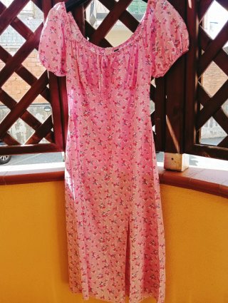 Abito midi floreale Shein rosa