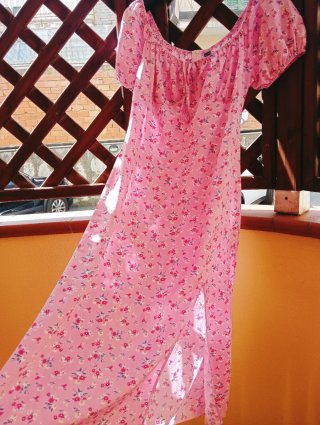 Abito midi floreale Shein rosa