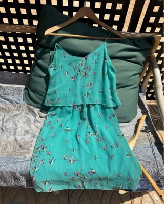 Vestido gasa estampado pájaros