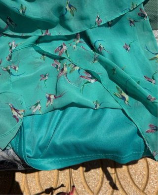 Vestido gasa estampado pájaros