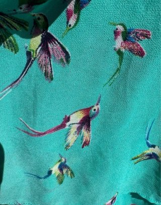 Vestido gasa estampado pájaros
