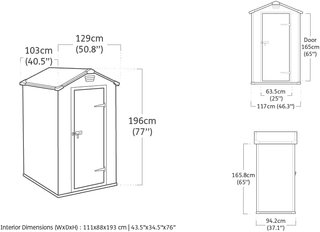 Keter Manor 4X3 - Caseta de jardín, 129x103x196 cm