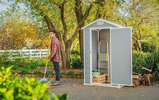 Keter Manor 4X3 - Caseta de jardín, 129x103x196 cm