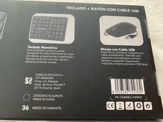 Combo Teclado y Ratón USB Subblim Slim