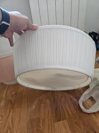 2 Lámparas de Tela Ikea Marrón y Blanca
