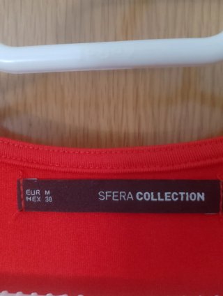 Vestido rojo coral con lazada