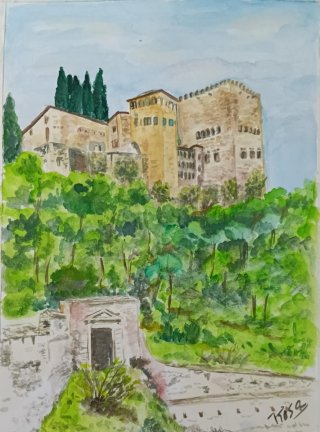 Acuarela Alhambra Granada