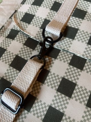 Mochila Lefrik Vichy Verde y Blanco