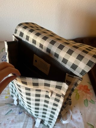 Mochila Lefrik Vichy Verde y Blanco